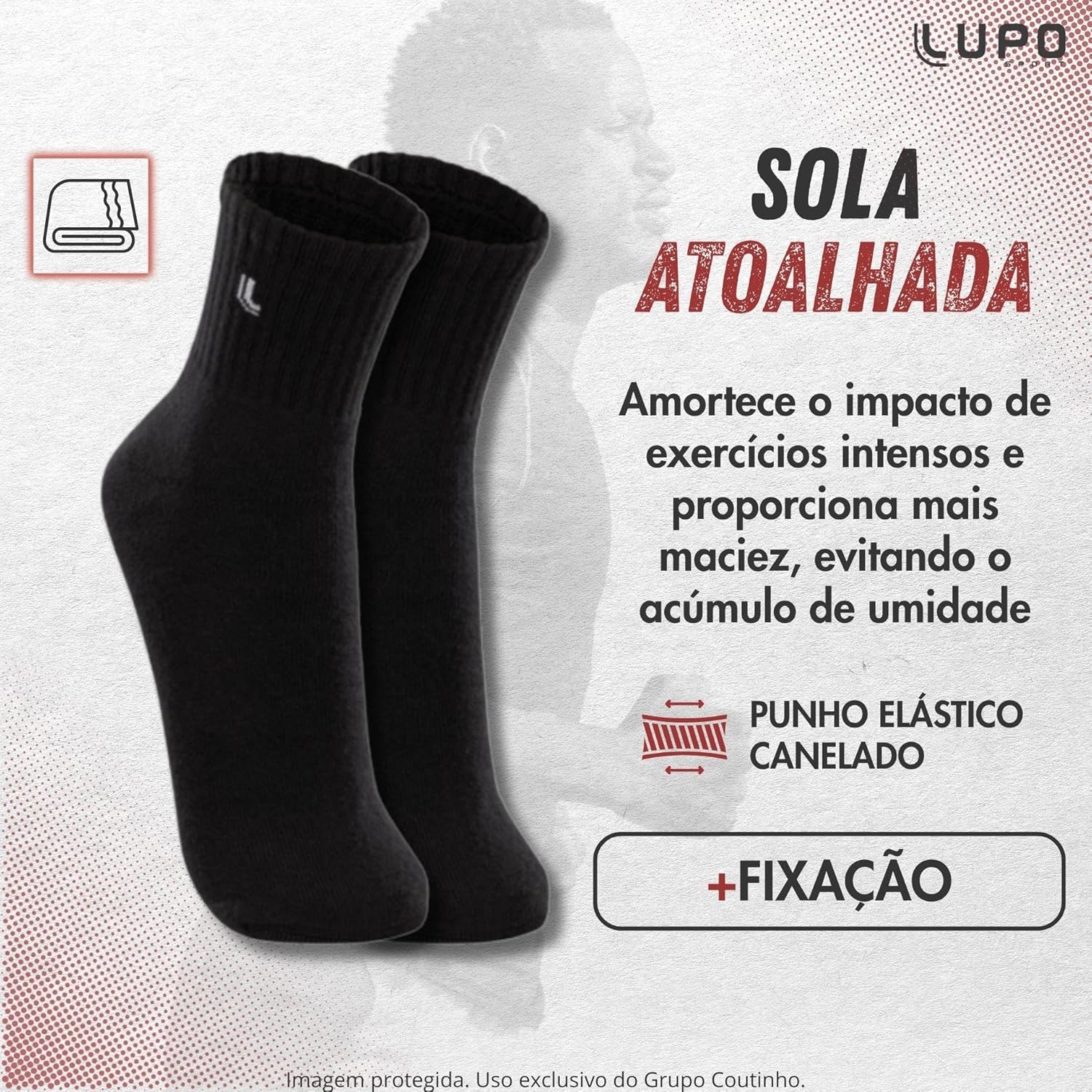 Kit 6 Pares Meias Lupo 3245 Cano Médio Algodão - Sortido