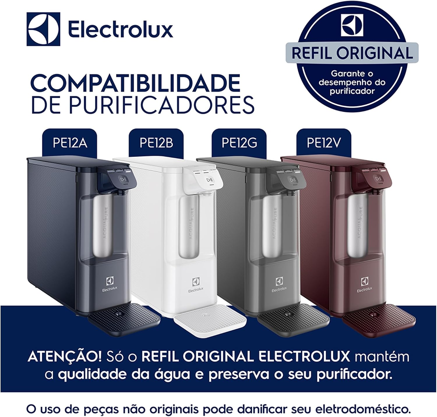 Filtro/Refil Original de Água Acqua Pure para Purificador Electrolux PE12A/PE12B/PE12G/PE12V/PE12P