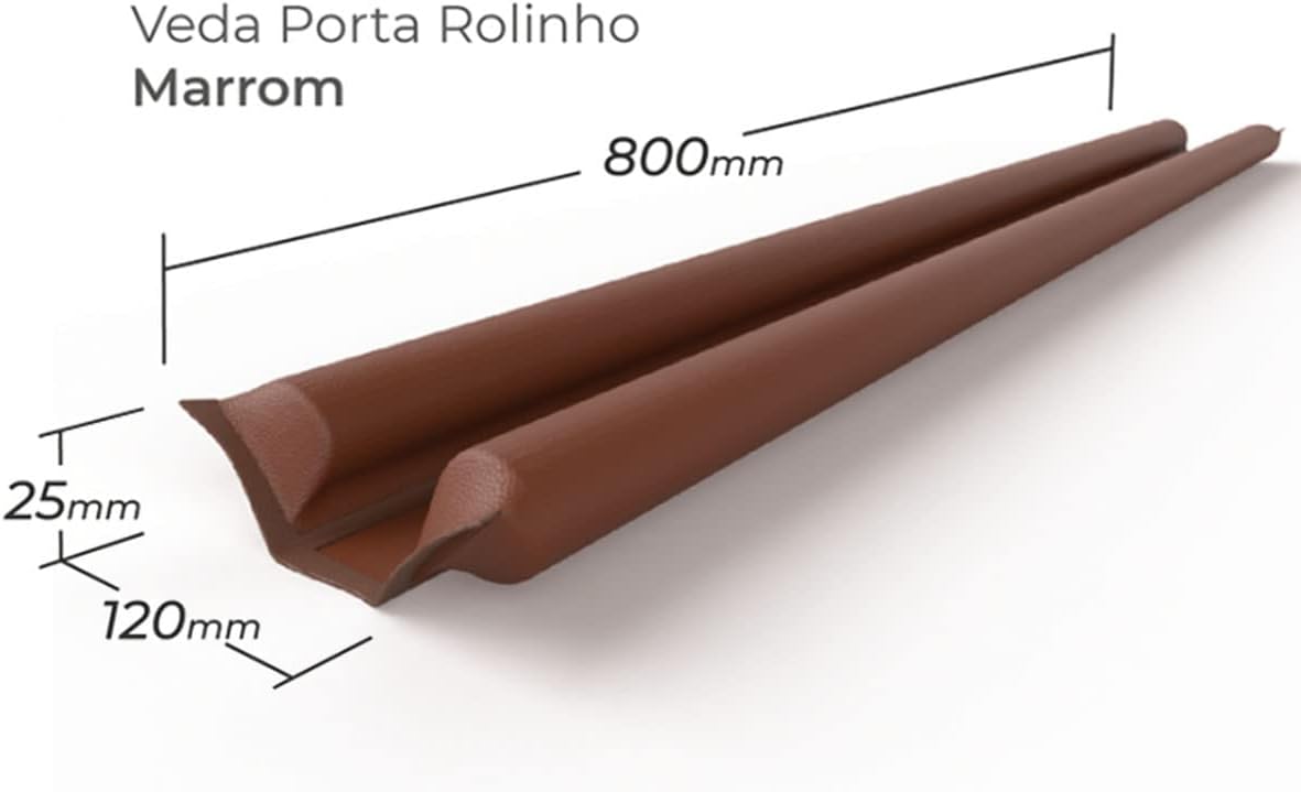 Veda Porta Rolinho em Couro Sintético – Isolamento Térmico, Acústico, Protege Contra Insetos e Luz – Marron 80cm - Comfort Door