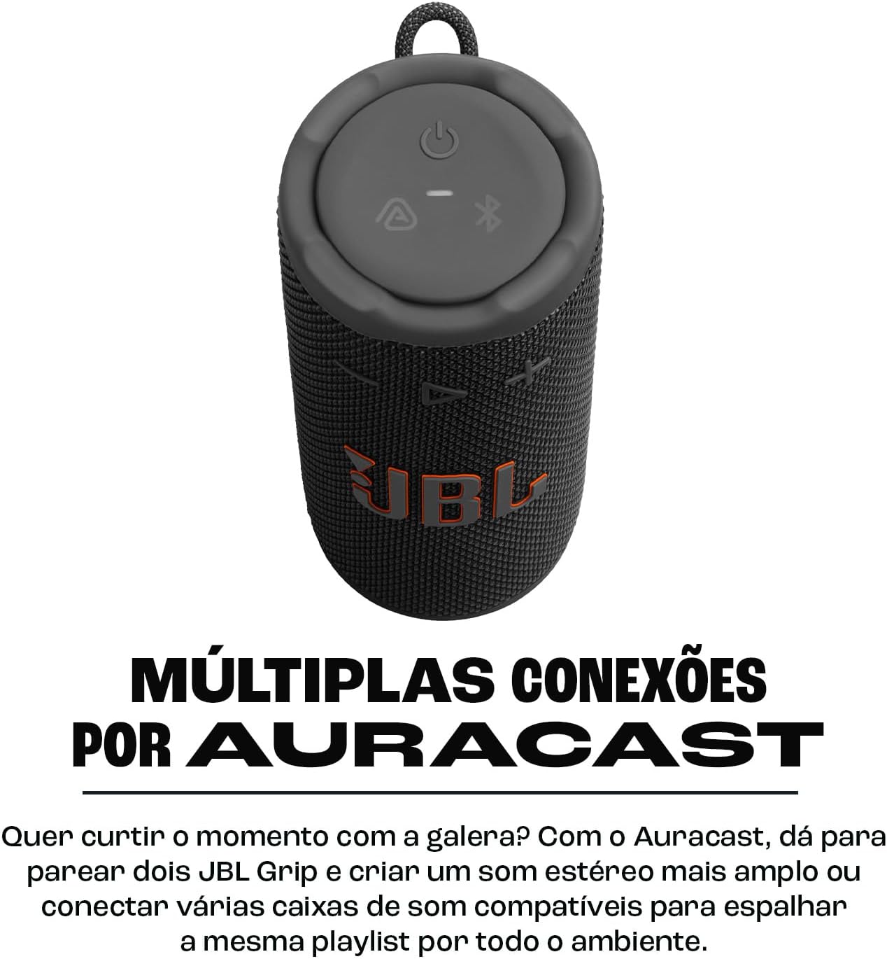 JBL, Caixa de Som, Grip, 16 W RMS, Com Playtime Boost, IP68, Portátil - Preto