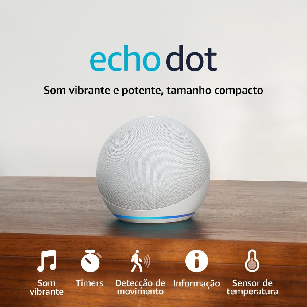 Echo Dot (Geração mais recente) | Smart speaker com Alexa, som vibrante e potente, Wi-Fi e Bluetooth | Cor Azul