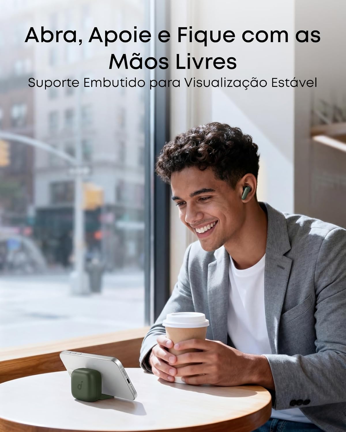 soundcore P30i da Anker, Fone de Ouvido Bluetooth 5.4 com Cancelamento de Ruído Adaptativo, Graves Poderosos, 45H de Reprodução, Estojo 2-em-1 com Suporte para Celular, IP54, Fone sem fio TWS, Verde