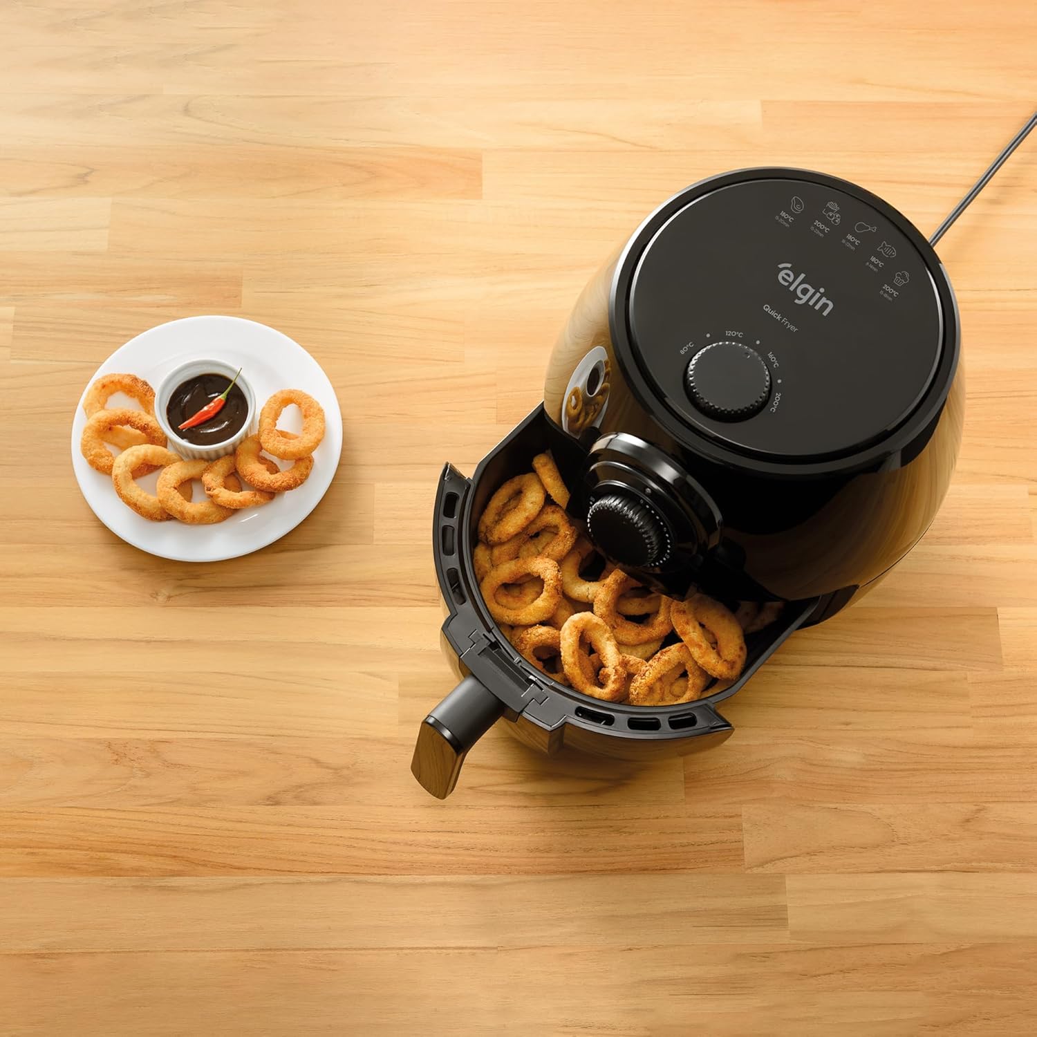 Fritadeira Elétrica Quick Fryer Elgin 4 Litros Preta com cesta removível 220V - Airfryer
