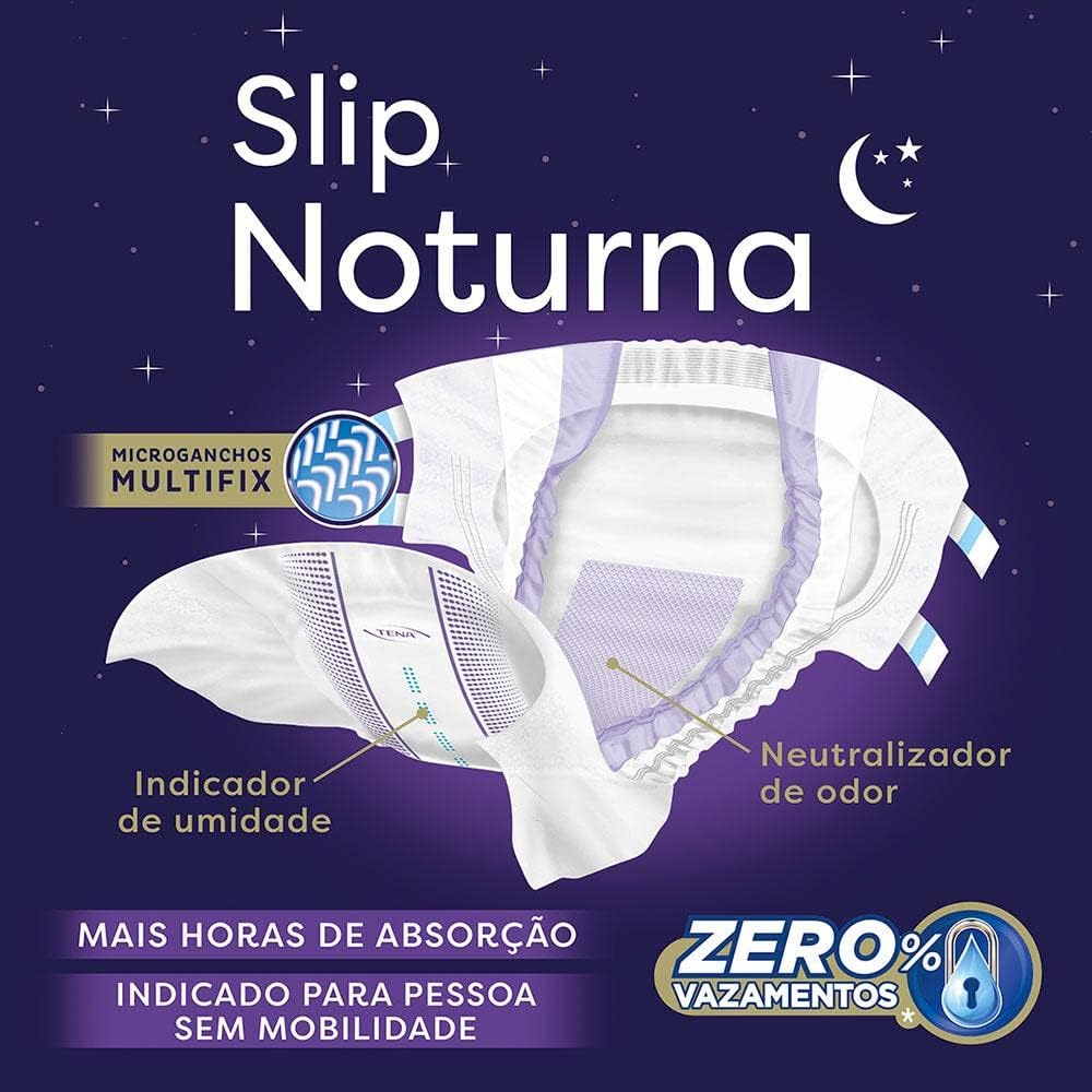 Tena Slip Noturna, Fralda Geriátrica para Incontinência Urinária, M - 16 unidades