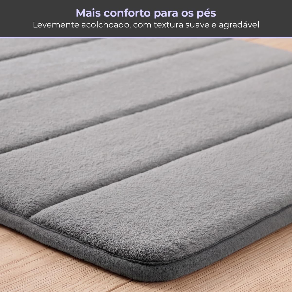 Decolab Jogo De Tapetes Para Banheiro Completo | Kit Tapetes Banheiro Ultra Absorvente | Tapetes Antiderrapantes Super Soft Multiuso Decoração (Cinza-escuro, 3 Peças)