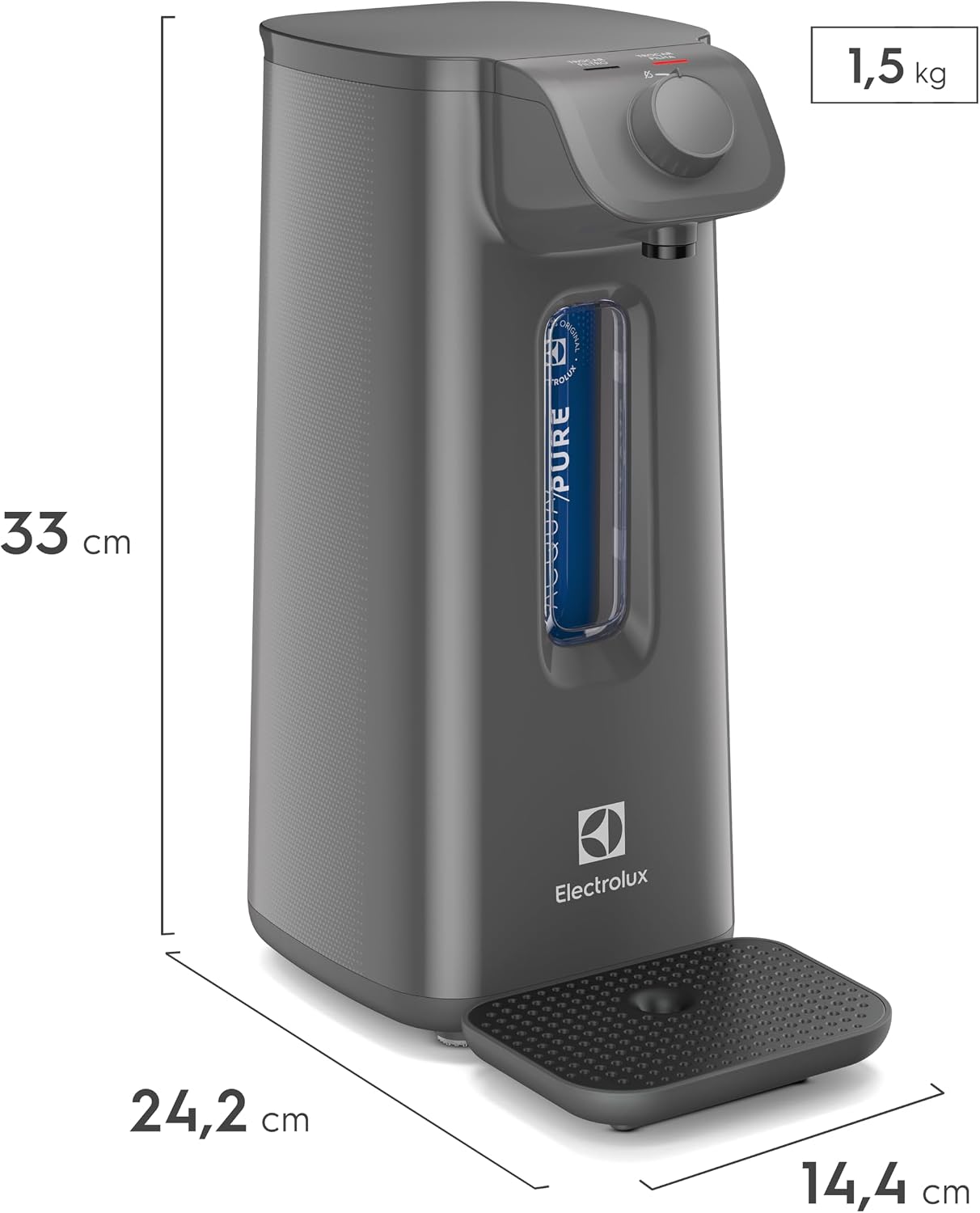 Electrolux Purificador de Água Natural Filtro Refil Compacto Tecnologia Acqua Pure Alta Filtragem 6 meses 3000 litros Design Moderno PN10X não necessita energia fixação na parede ou mesa/balcão