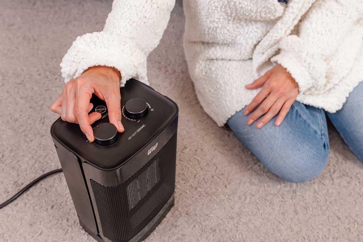 WAP Aquecedor de Ar Elétrico Portátil AIR HEAT CERAMIC, 3 em 1, com 2 Níveis de Aquecimento e Oscilação, 1500W 127V