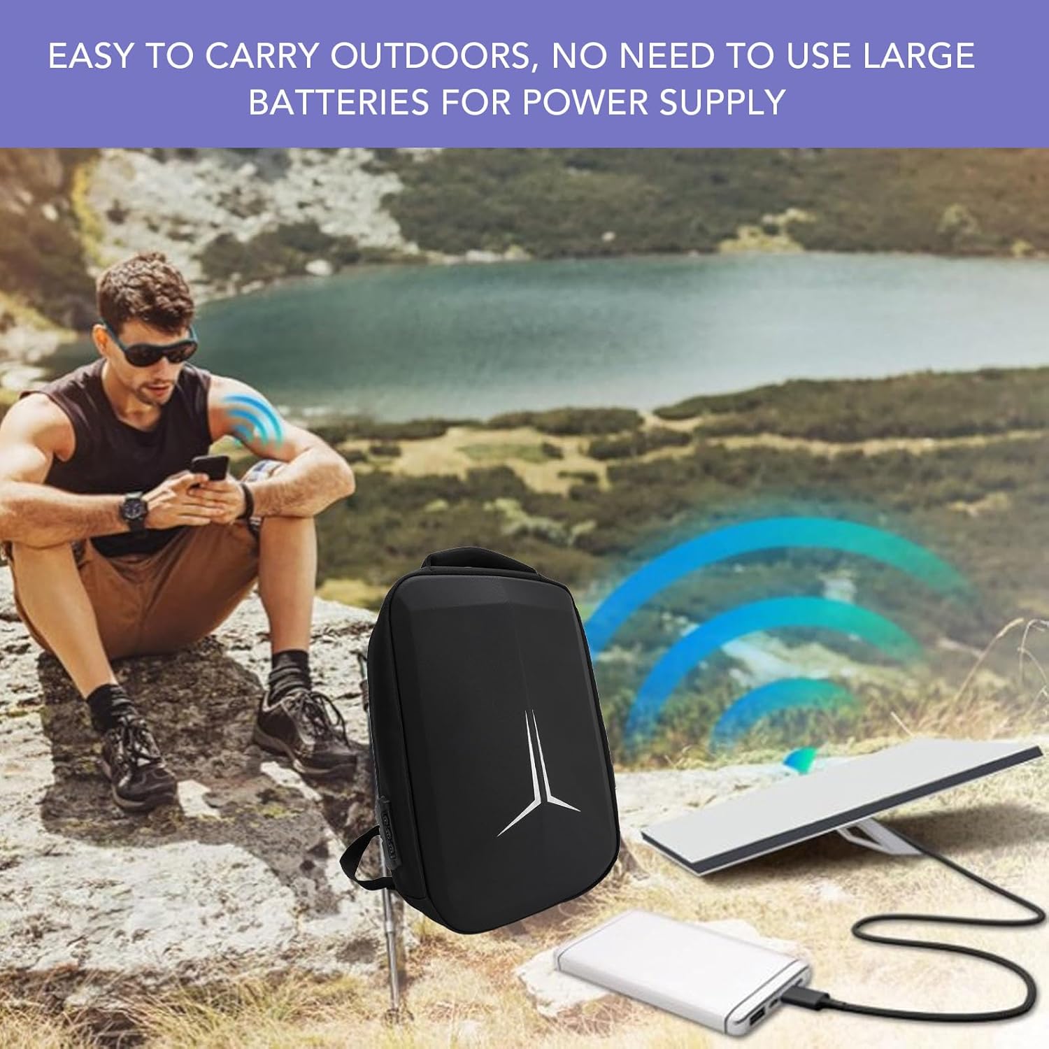 Mini bolsa de viagem Starlink, mochila para laptop em tecido à prova d'água, mochila resistente à pressão para Starlink com porta de carregamento USB