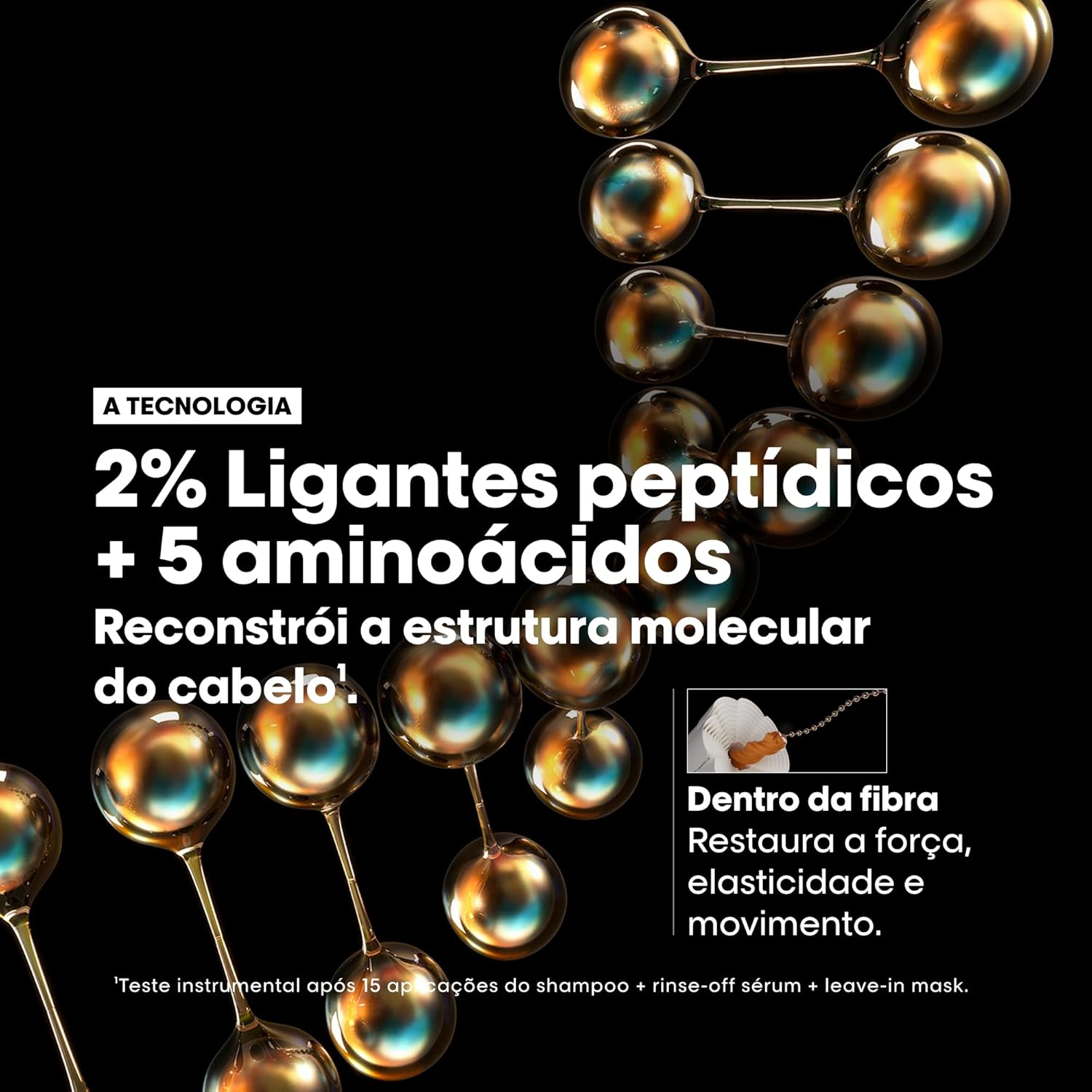 Leave-in L'Oréal Professionnel Absolut Repair Molecular, Repara e Restaura, Proteção Térmica, 100ml