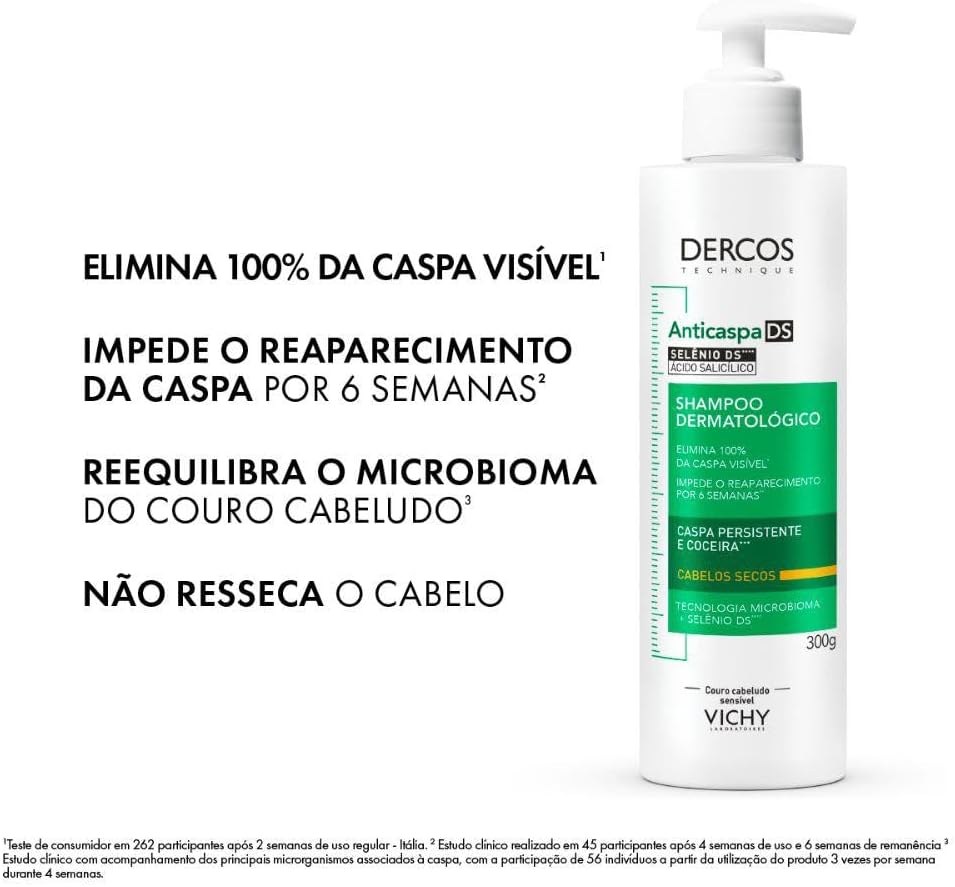 Vichy, Dercos Shampoo Anticaspa Intensivo para Cabelos Secos