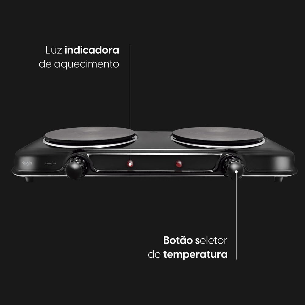 Fogão Elétrico Portátil Cooktop Elgin Double Cook 2 Bocas - 110V