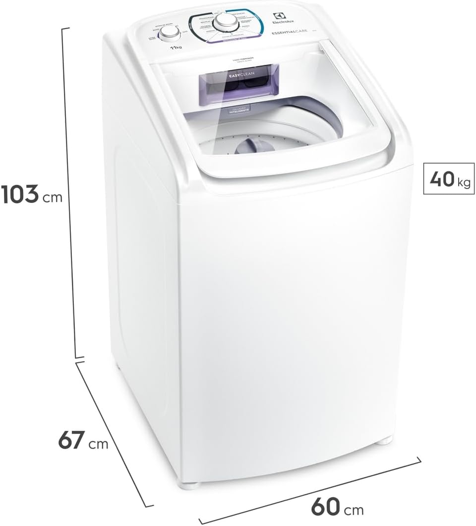 Máquina de Lavar Electrolux 11kg Branca Essential Care com Easy Clean e Filtro Fiapos (LES11) - 127V