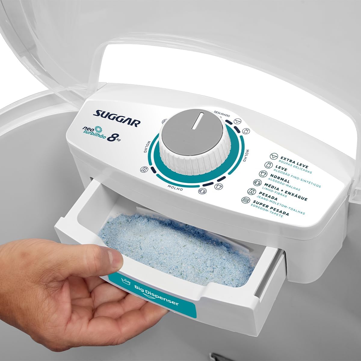 SUGGAR LAVADORA DE ROUPAS NEO TURBILHÃO 8KG 110V BRANCA LE8001BR