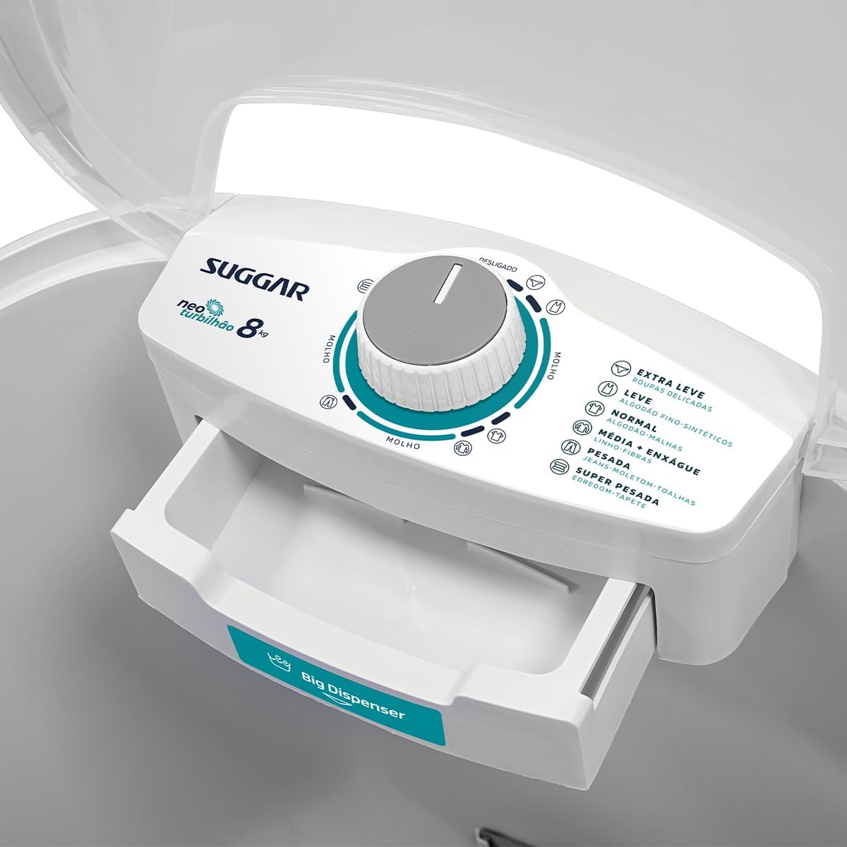 SUGGAR LAVADORA DE ROUPAS NEO TURBILHÃO 8KG 110V BRANCA LE8001BR