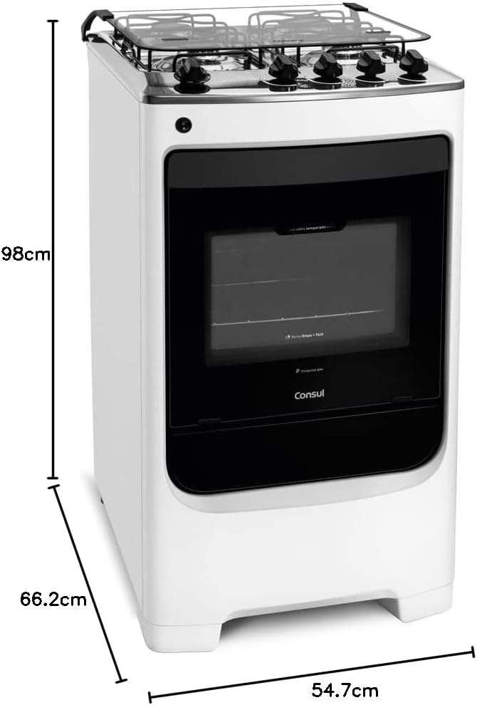 Fogão Consul 4 bocas Branco com acendimento automático - CFO4NAB