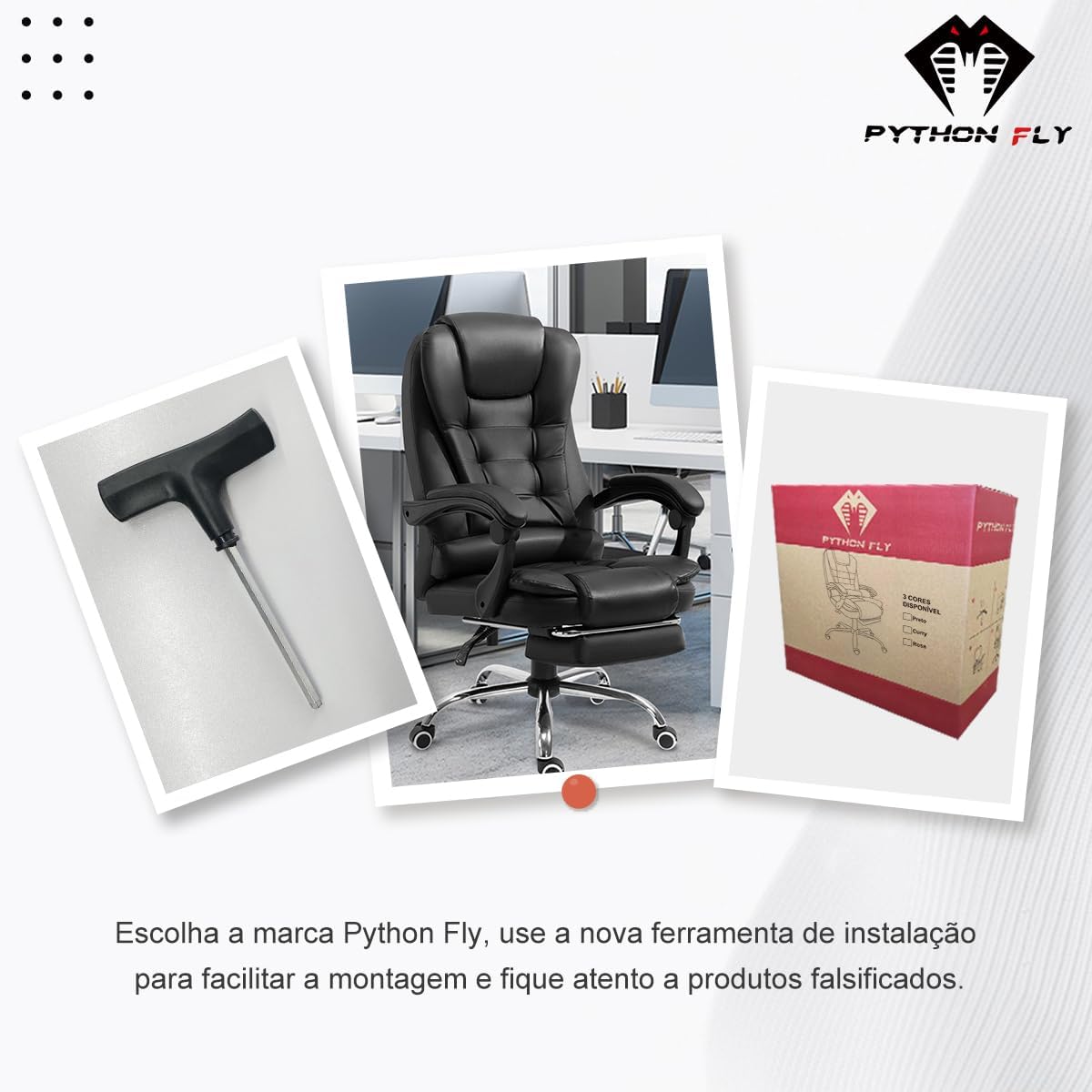 Cadeira De Escritório, Cadeira De Com Apoio Para Os Pés E Encosto Ajustável（Preto