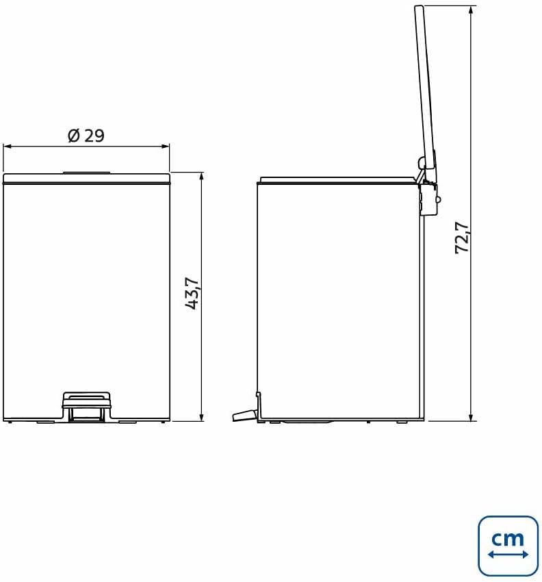 Lixeira com Pedal Tramontina Loop em Aço Inox com Acabamento Polido e Balde Interno 20 L