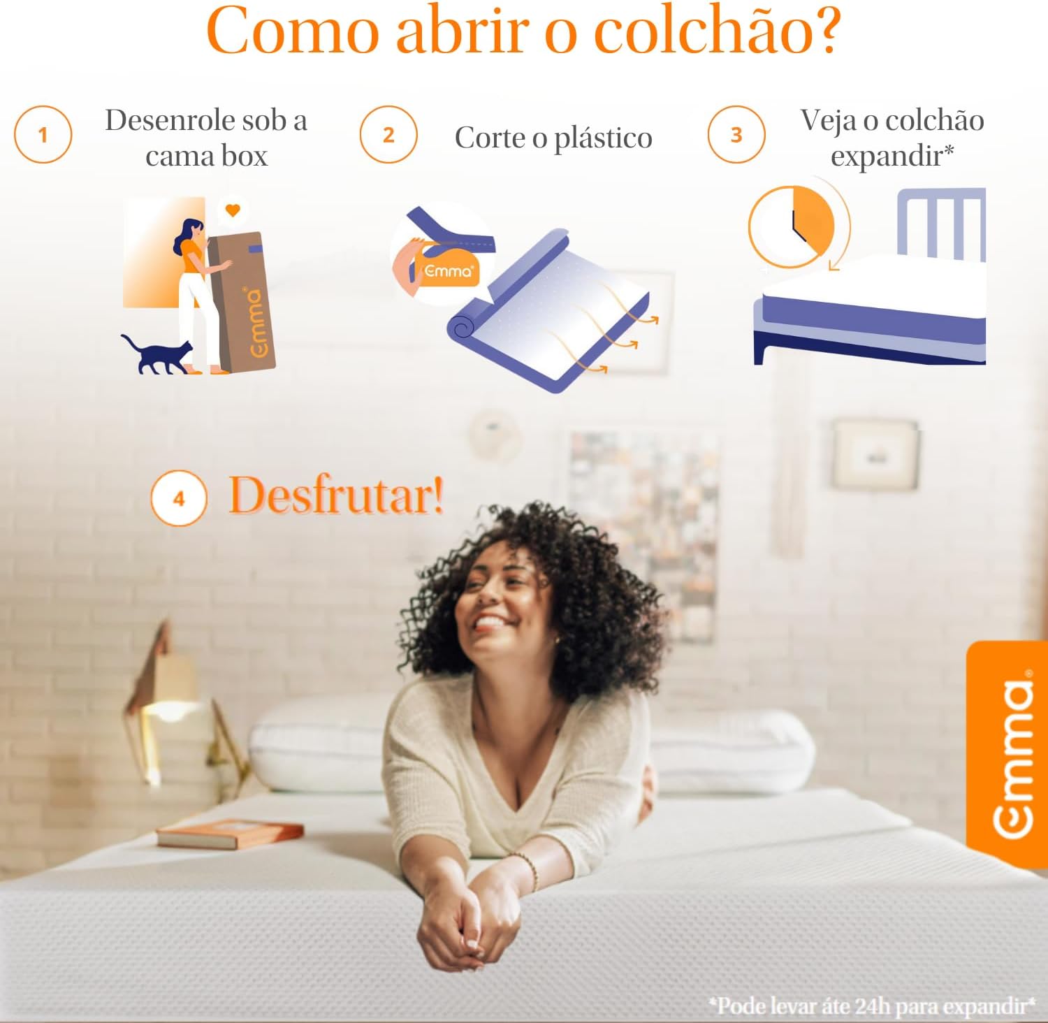 Emma Colchão Solteiro One Light - 88x188x18cm, Colchão de Espuma com 2 Camadas, Firmeza Ideal